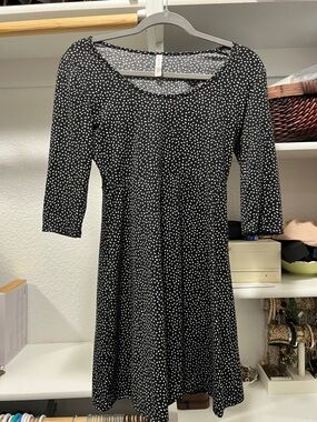 Target Black & White Polka Dot Long Sleeve Fit-and-Flare Dress